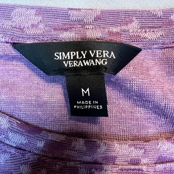 Simply Vera Vera Wang Purple Animal Print Top M - Picture 3 of 6